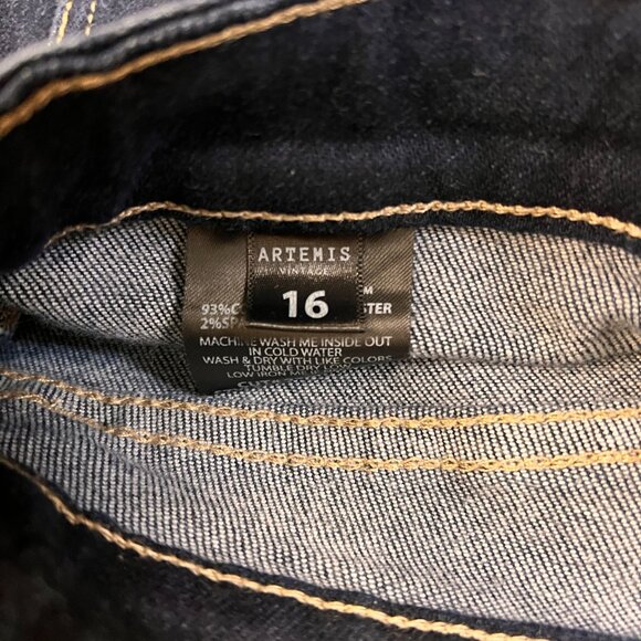 Artemis Vintage Ximena Wide Leg Patch Pocket Stretch Jeans Sz 16 - Picture 7 of 14